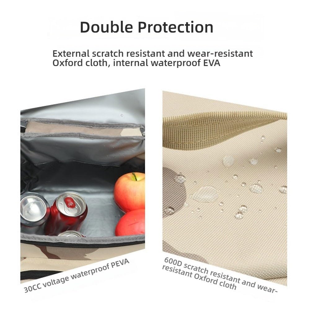 Borsa for il pranzo, borsa for il pranzo isolata, borsa termica morbida for uomini e donne adulti(Black)