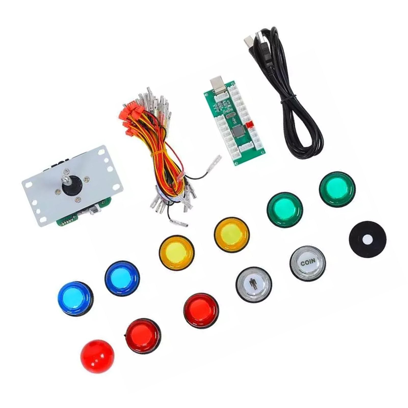 DIY zestaw joysticka arkadowego Joystick płytkowy 5P USB PC Joystick podświetlane przyciski kontroler gier arkadowych