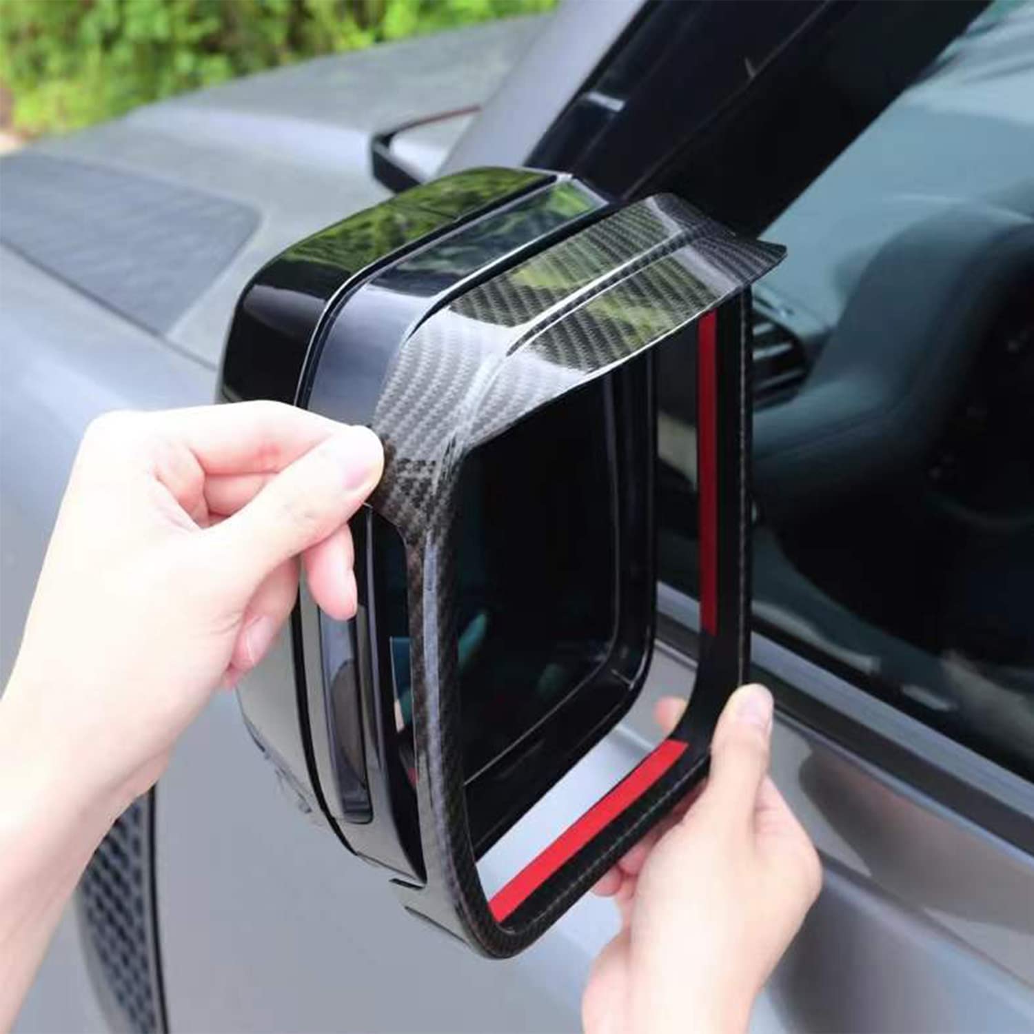 HAOYIABS Car Mirror Rain Visor Guard Rear View Side Mirror Rain Eyebrow View Mirror Visor Guard for Land Rover Defender 90 110 130 2020-2022 (Carbon Fiber)