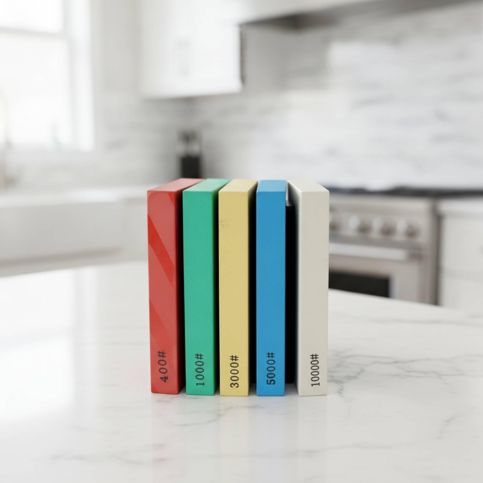 5 Pezzi Kit di Affilatura con Regolabile Compatto Pietra Abrasiva Abrasiva Pratico per Domestiche