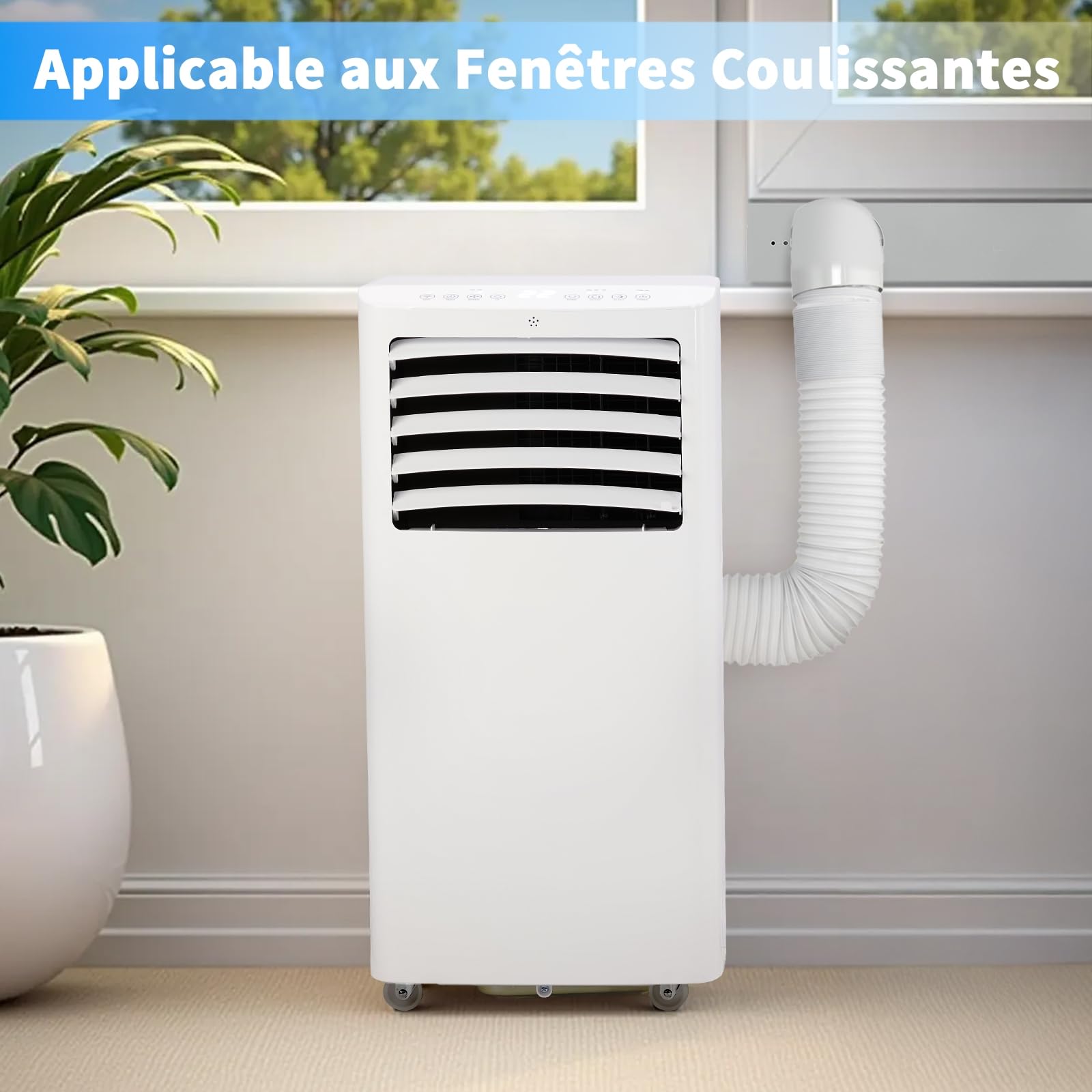 LEADZM Climatiseur Mobile Portable, Climatiseur d'Air Mobile 12000BTU，Contrôle Wi-Fi Intelligent,3-en-1 Déshumidificateur, Ventilateur, Minuterie 24h