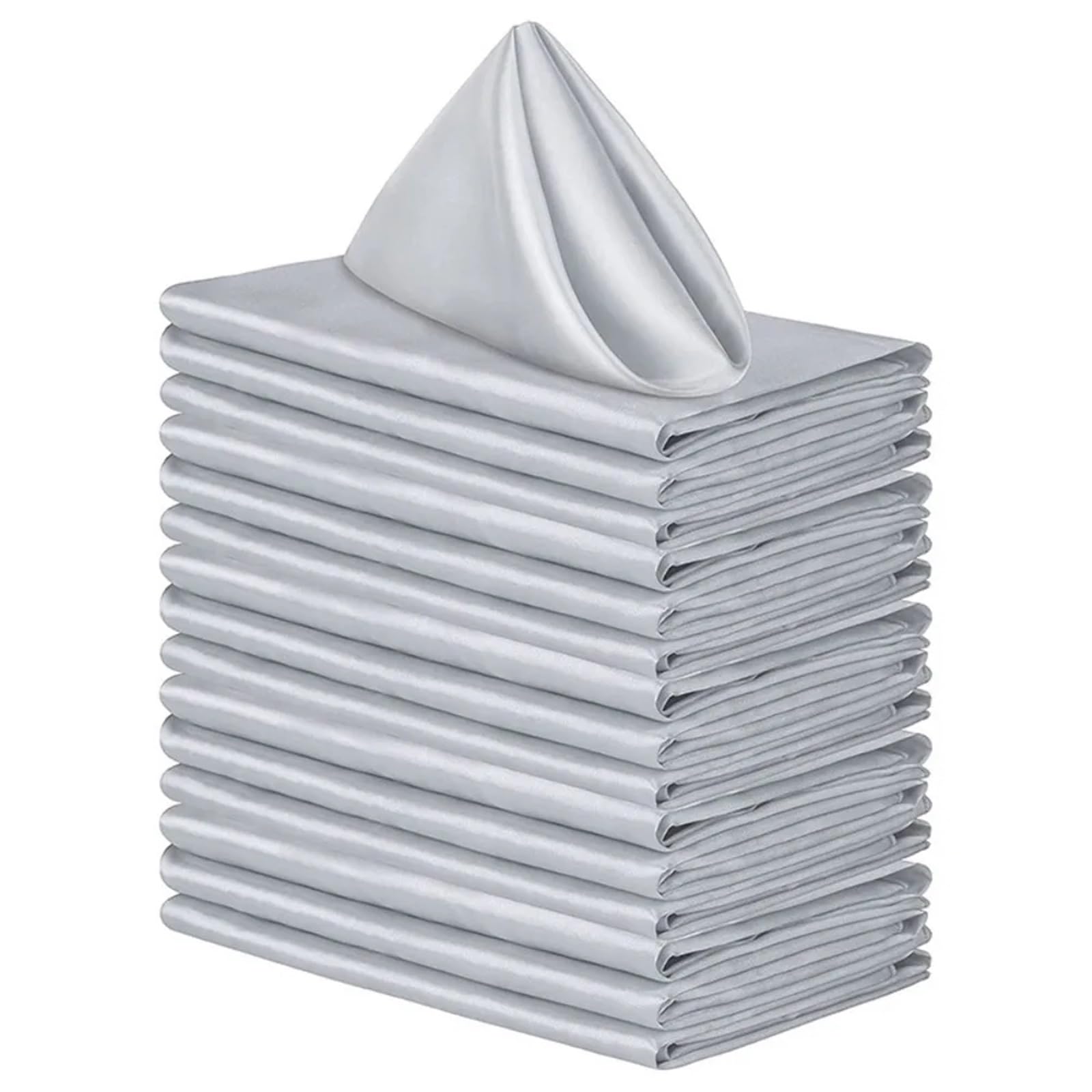 Table Napkins 10pcs 30x30cm Parties Supplies Satin Napkin Soft Washable Dinner Napkins Reusable Table Hotel(Grey)