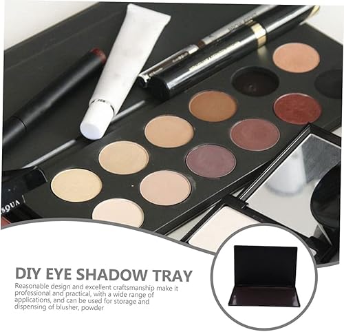 Miniatura 7 de minkissy Paleta de sombra de ojos DIY, bandejas de plástico, bandeja de servir extra grande, bandeja de servir negra, vacía, magnética, sombra de
