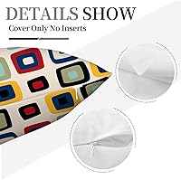 Vista 3 de Juego de 4 fundas de almohada modernas de mediados de siglo de 18 x 18 pulgadas, fundas de almohada retro para sofá, cama, sofá, silla, decoración