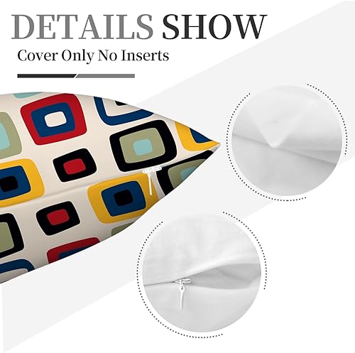 Miniatura 3 de Juego de 4 fundas de almohada modernas de mediados de siglo de 18 x 18 pulgadas, fundas de almohada retro para sofá, cama, sofá, silla, decoración