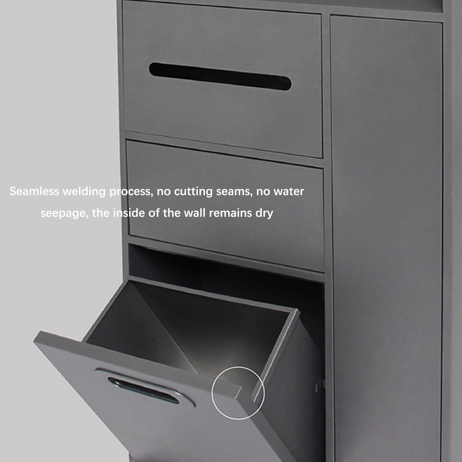 Doccia in acciaio inox 304, impermeabile, da incasso, mensole da bagno per carta igienica, bidone della spazzatura, shampoo e articoli da toeletta, colore nero, 86 x 40 x 14 cm, ideale per cucina di