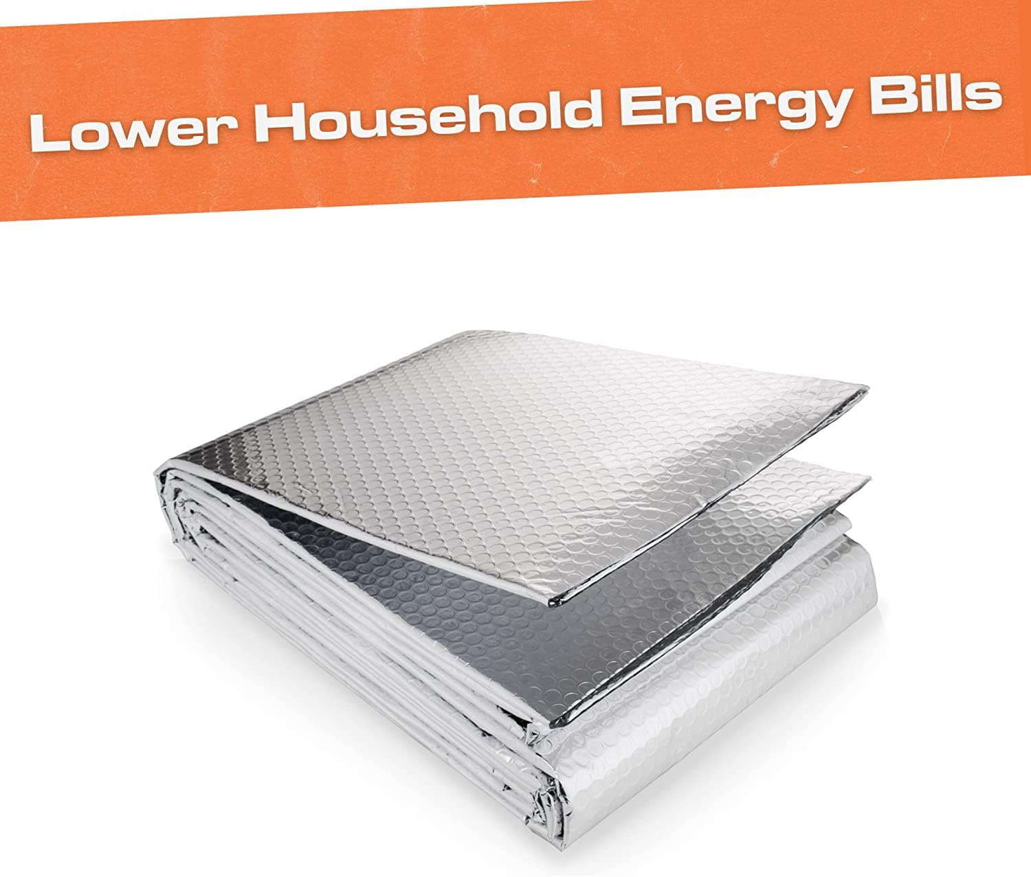 Double-Sided Reflective Insulation Roll, Reflective Bubble Film, Aluminum Foil Heat Barrier for Windows, Walls, Attics, RV, Garage Door, Basement, Winter & Summer (Sliver, 59" X10Ft)