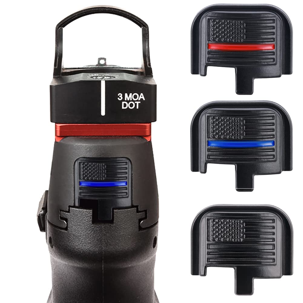 NA 3D Aluminum Rear Cover Slide Back Plate for 9mm .40 Taurus Millenium G2 PT111 G2 G2c PT140 G2 G3c G3 G3s G2s PT709 PT740 Compact/Subcompact/Slim Magazine Accessories, Thin Blue Line US Flag