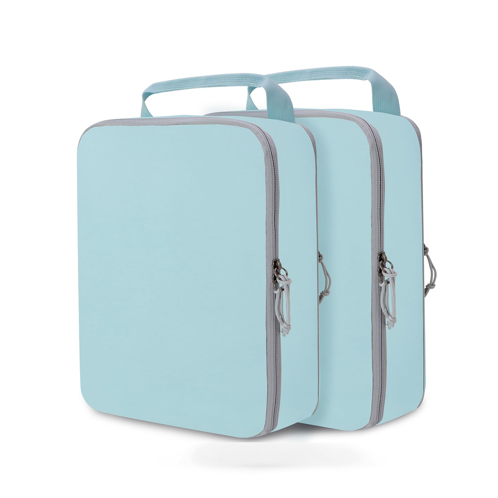 Large Compression Packing Cubes for Travel, 2 Set Compression Bags Travel Cubes for Packing Suitcase Luggage Organizer, Blue