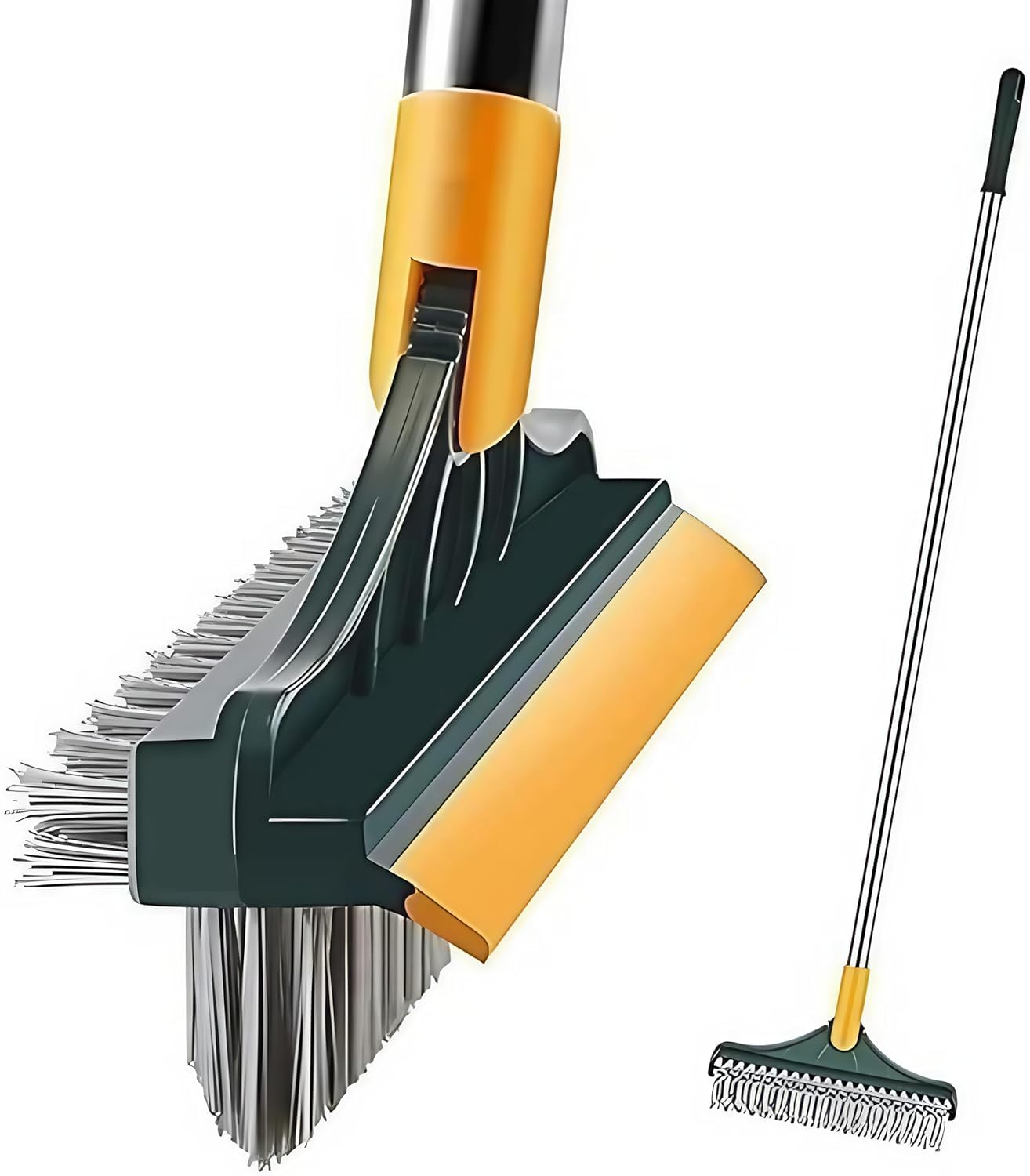 Bathroom Cleaning Brush with Wiper Upgraded Tiles Brush with Long Handle 180° Rotate Bathroom Floor Cleaning Brush Bathroom Cleaning Accessories (3 in 1)-image-27