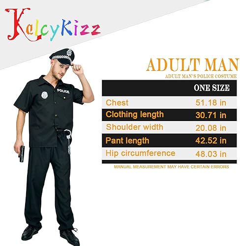 Vista 5 de KalcyKizz Disfraces de policía de hombre adulto (a)