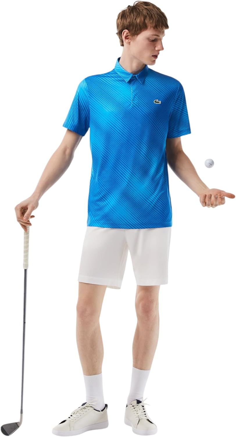 Lacoste Men's Regular Fit UV Protect All-Over Print Golf Polo Shirt, Kingdom/Fiji, X-Large - Image 4