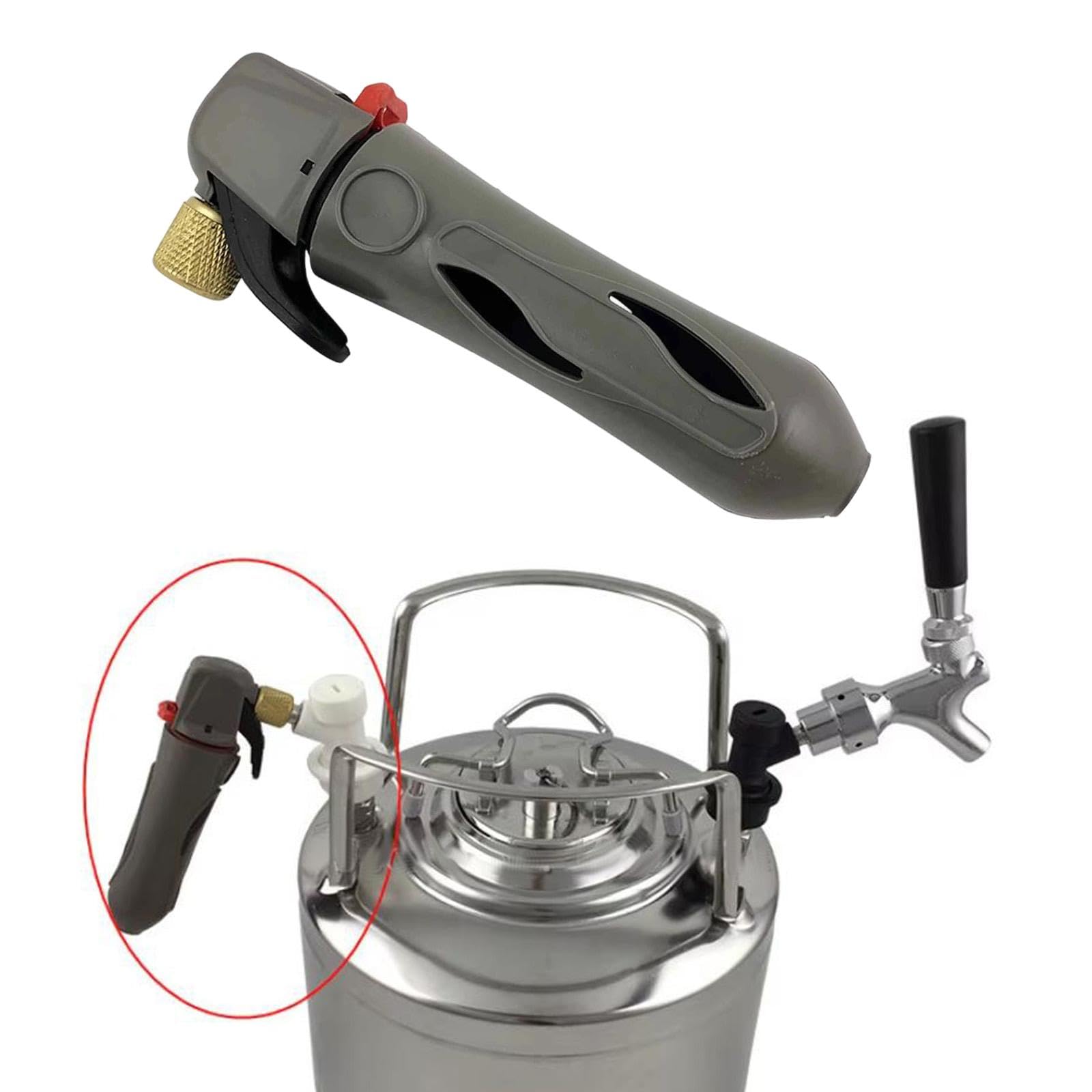 Dispenser Keg Dispenser Portatile Erogatore CO2 per Birra Vino Chiusura Valvola a Sfera PP Struttura Compatta Adatto per E Gruppi, Distributore