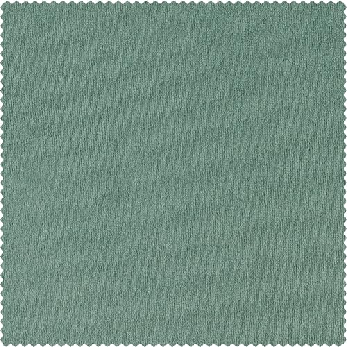 HPD Half Price Drapes Signature Velvet Thermal Blackout Curtains for Living Room 120 Inch Long (1 Panel) Rod Pocket Insulated Blackout Curtains for Bedroom Window Curtains, 50W x 120L, Aqua Mist
