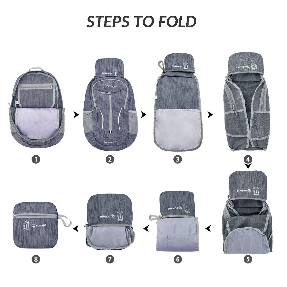 ZOMAKE Unisex - Plecak Zomake dla dorosłych 25 l Ultralekki plecak do spakowania (1 szt.)