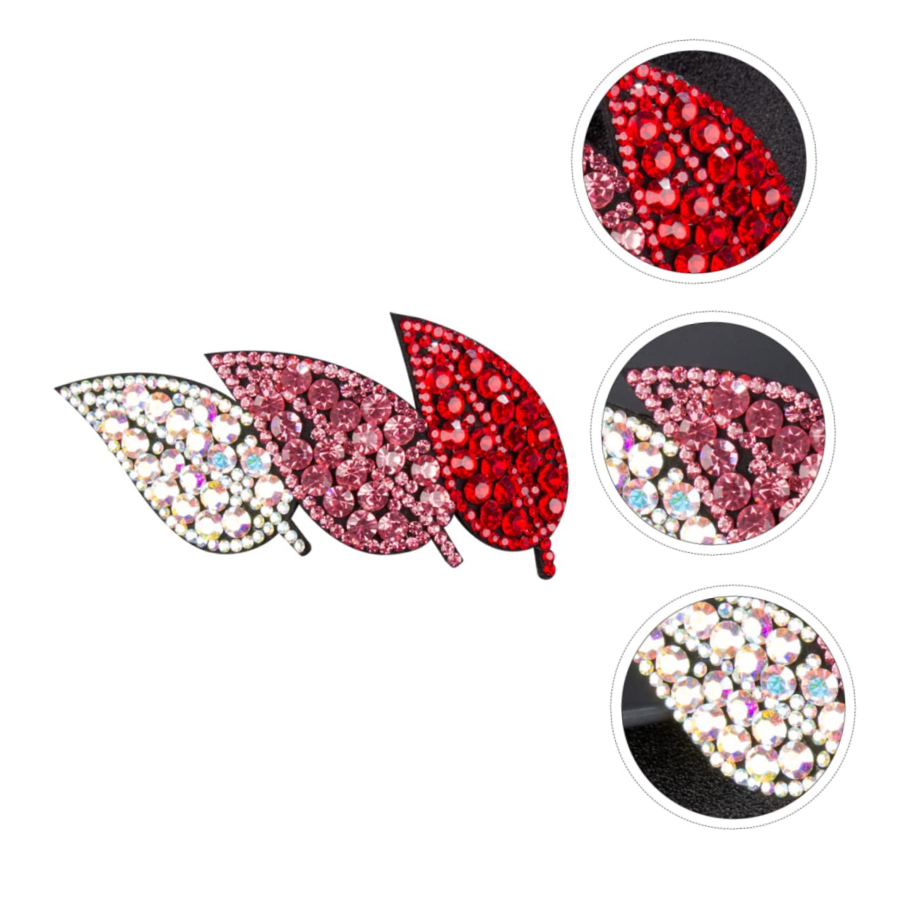 FRCOLOR Lot de 4 épingles à cheveux en strass - Accessoires de mariage - Accessoires pour cheveux pour filles - Barrettes à cheveux en diamants - Accessoires rouges - Cuir et cristal