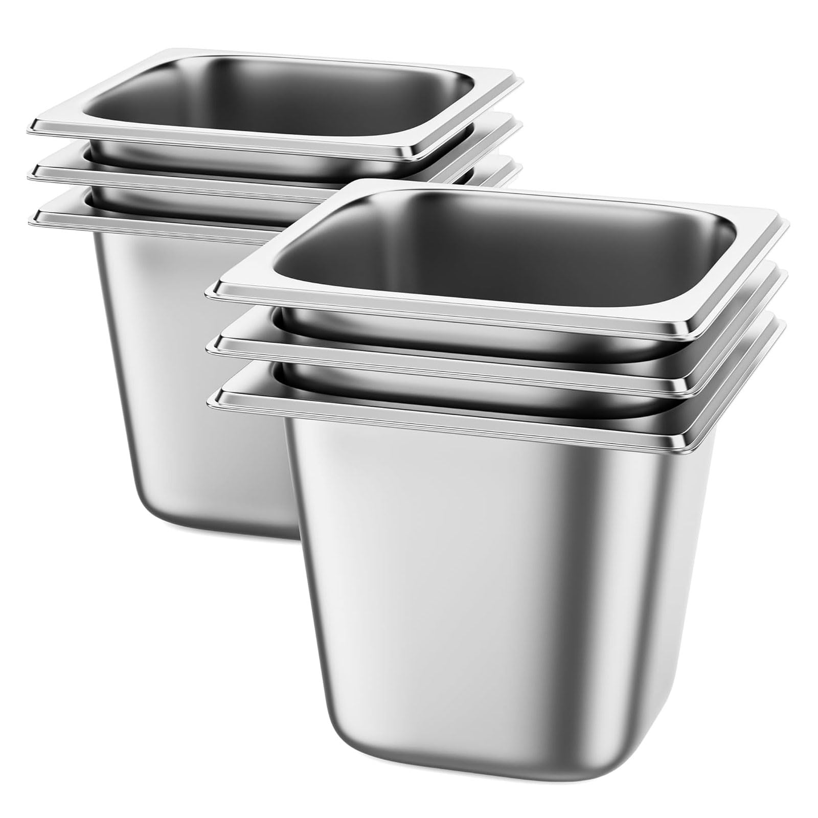 Sartén de vapor inoxidable para hotel, 1/6, 6 pulgadas de profundidad