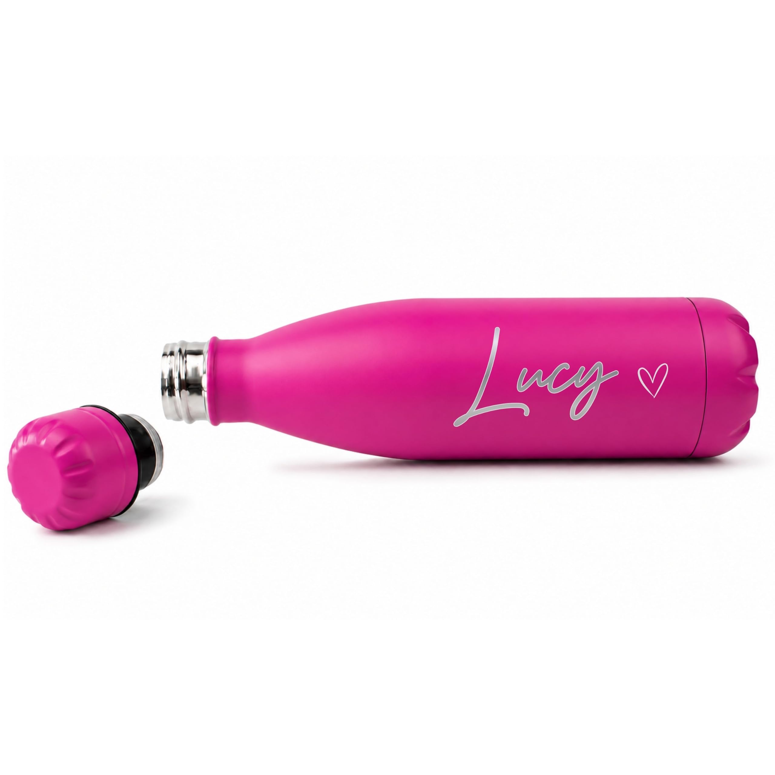 Personalised Water Bottle Insulated Thermal Travel Flask for Hot & Cold Drinks Stainless Steel Bottle (Fuchsia)