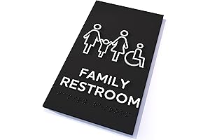 Kubik Letters Family Restroom Sign: Accessible Signage Solution