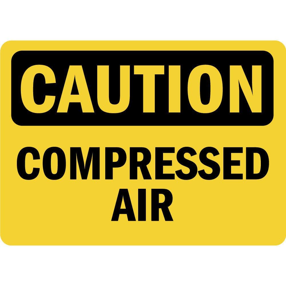 Vinyl Stickers - Bundle - Safety and Warning & Warehouse Signs Stickers - Caution - Compressed Air OSHA - 3 Pack (3.5" x 5")