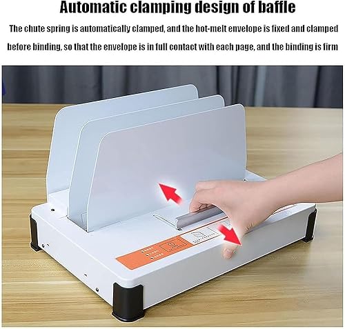 Miniatura 5 de Máquina de encuadernación de pegamento termofusible para A3 (borde corto)/A4/A5, capacidad de 500 hojas, control inteligente de temperatura, ideal