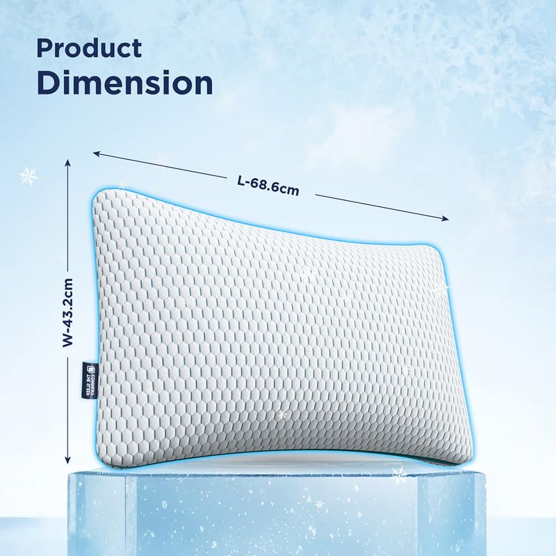 Image of The Sleep Company SnowTec Adjustable Plush Pillow | Cool Pillow for Hot Sleepers | Height & Firmness Adjustable Zipper | Microfiber Sleeping Pillow | Machine Washable Bed Pillow | White | Pack of 1