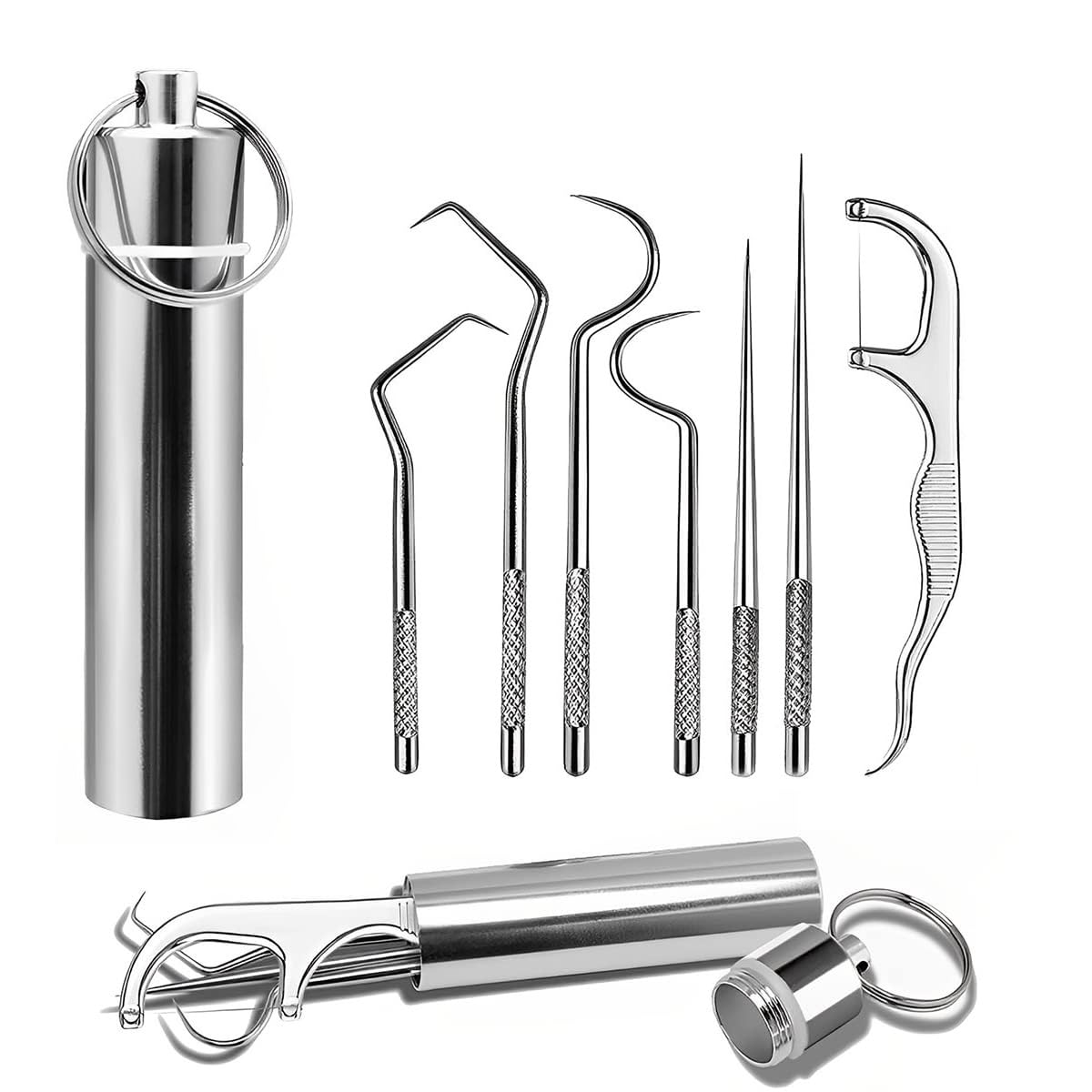 Kruvad Teeth Cleaner Portable 7 Pieces Toothpicks Pocket Set Tooth Pimple Cleaner Tool with Storage Tube & Toothpick Floss for Outdoor Picnic and Camping (B0CDGRRLC4) Amazon Price History, Amazon Price Tracker