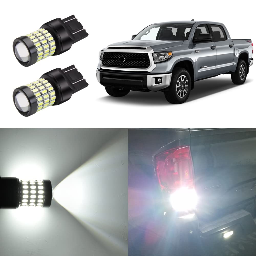 Xenon White T20 7443 7444 7440 LED Bulbs with Projector Back Up Reverse Lights Compatible with 2014 2015 2016 2017 2018 2019 2020 2021 Toyota Tundra, Pack of 2