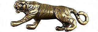 DMtse Chinese Feng Shui Brass Mini Tiger Decor Statue Figurines for Animal Sculpture Collectibles Gift