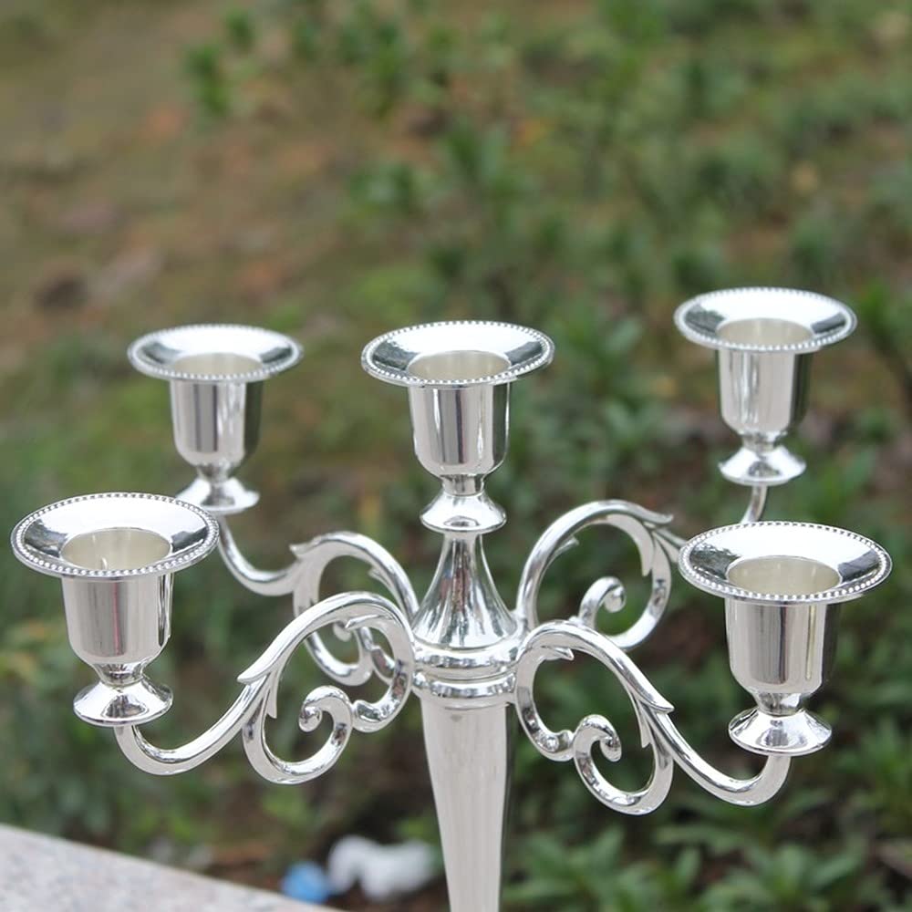 Portavelas, Candelabro de Metal 5 Brazos, candelabro Mesa