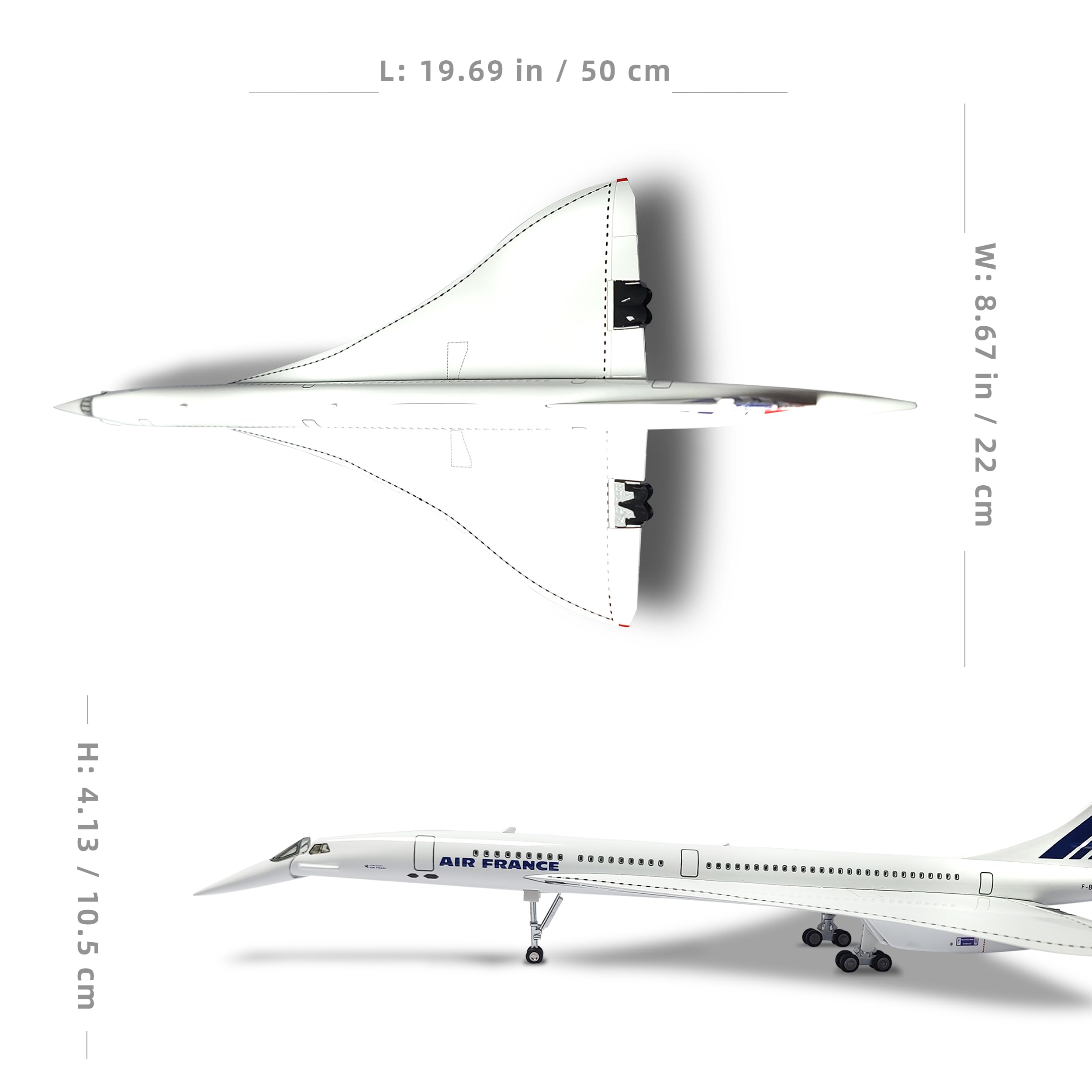 1/125 Échelle Concorde Modèle d'avion Supersonique Avion Miniature Air pour France Métal Moulé sous Pression Modèle d'avion Kit pour Adulte