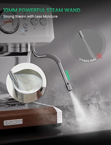 Miniatura 5 de Espresso Machine, 58MM Professional Espresso Machine with Grinder Powerful Milk Frother Steam Wand 15 Bar Espresso Coffee Machine For Home