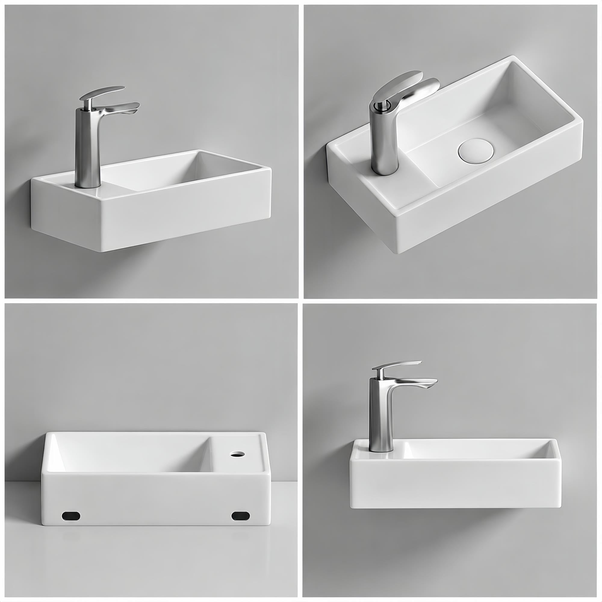 Ceramiczna umywalka ścienna, łatwa w czyszczeniu umywalka