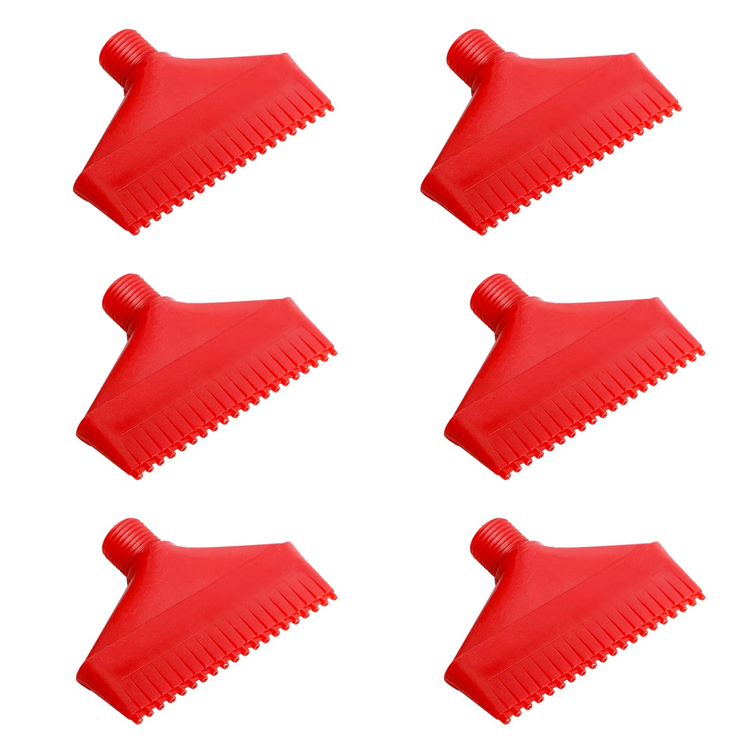 Aopin 6Pcs Red ABS Plastic Small Flat Nozzle G1/4 Male Thread Air Blow Off Flat Jet Nozzle