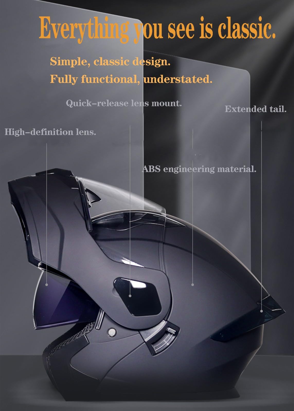 Motorradhelm Klapphelm Doppelvisier Integralhelme Motorrad Helm ECEDOT Zertifiziert Flip Vollvisierhelm Motocrosshelme Scooter Sturzhelm Rollerhelm Erwachsene Damen Herren
