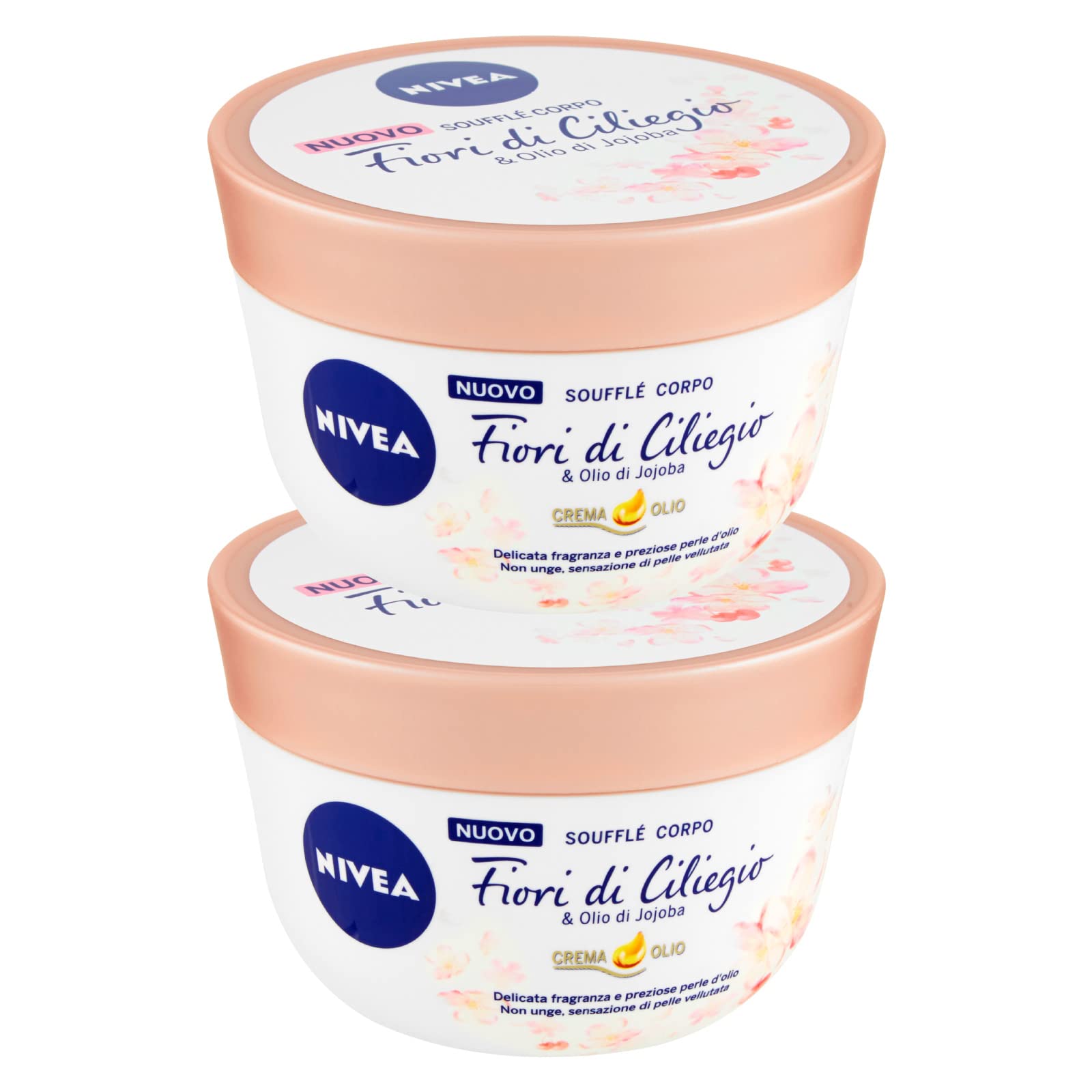 Nivea Suflet kwiaty wiśni krem nawilżający ciało lekka i delikatna konsystencja z perłami oleju Jojoba efekt gładkiej i aksamitnej skóry - 2 słoiki 200 ml