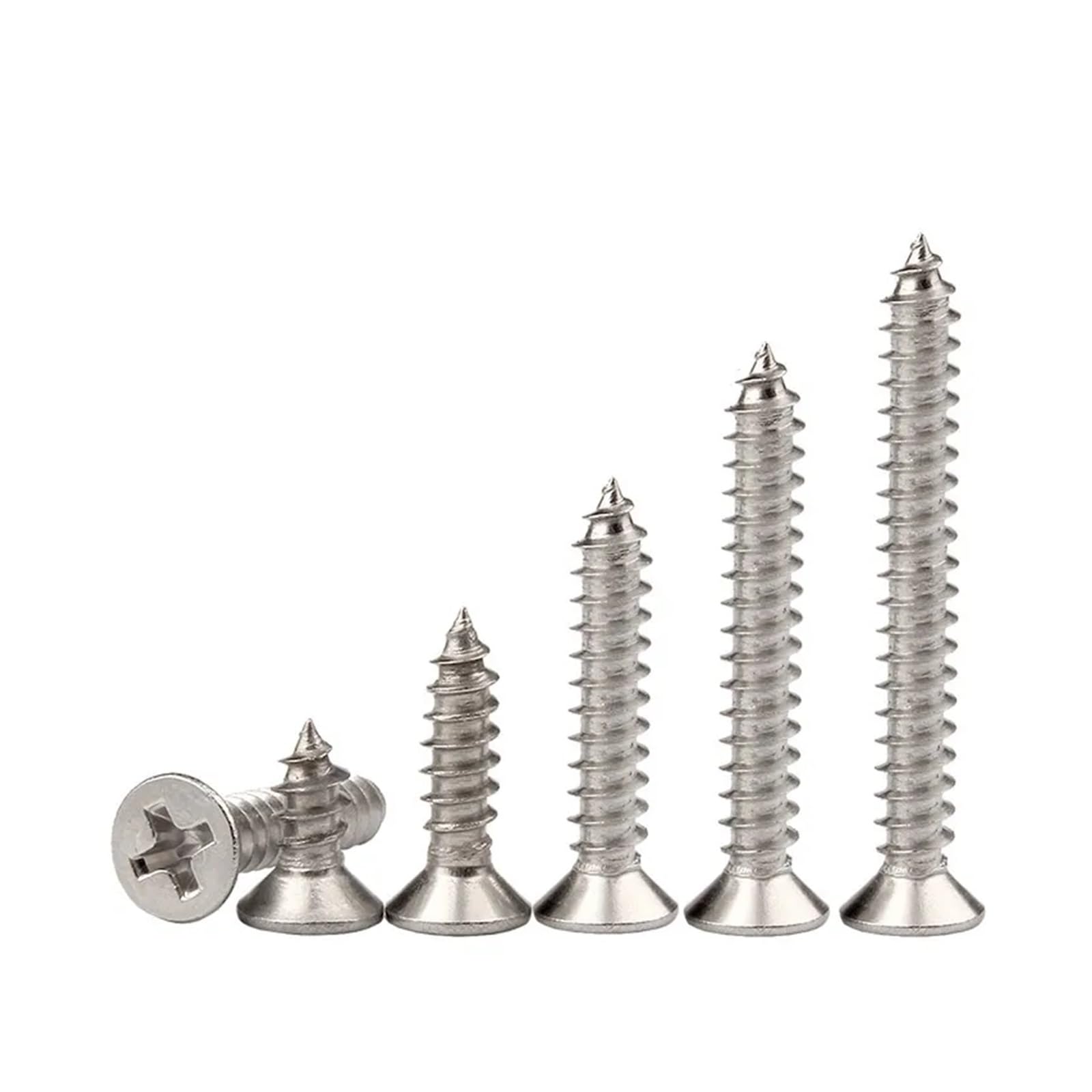 Tornillos Tornillos autorroscantes Tornillo de ace Tornillos autorroscantes de cabeza plana con ranura en M3 M3.5 Pernos for máquina de acero inoxidable 304 de 5, 6, 8, 10, 12, 16, 20, 30, 40, 50 y 60