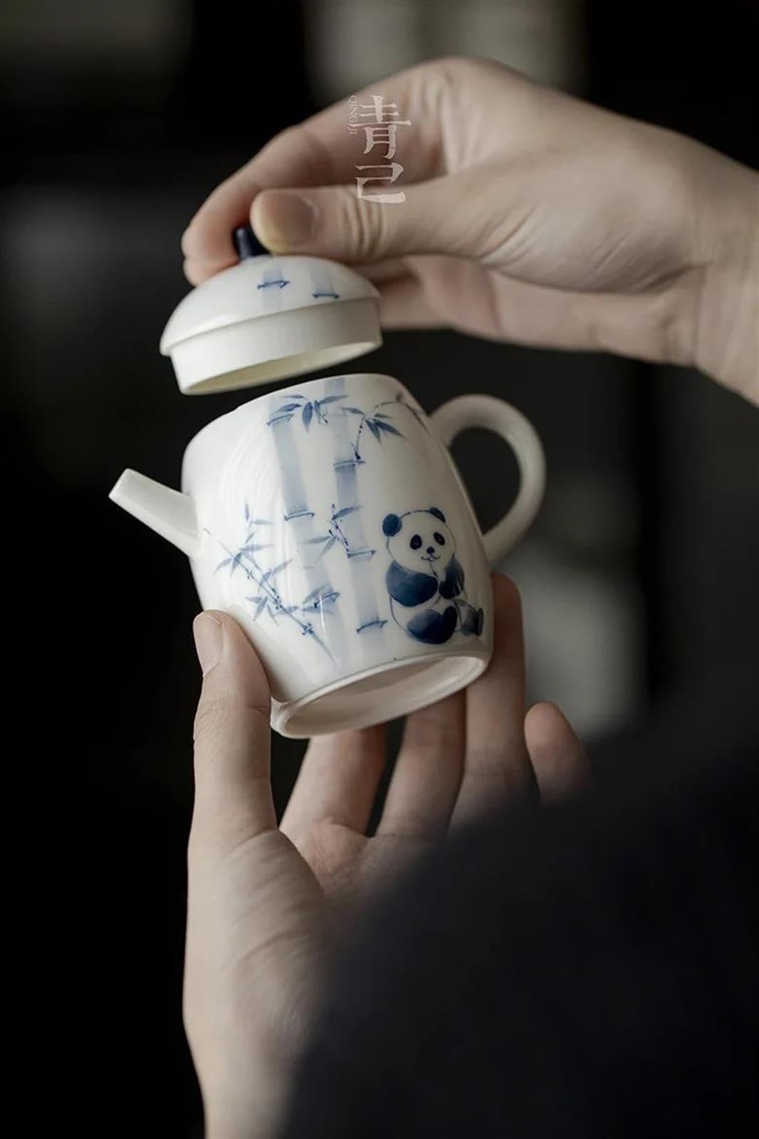 Zestaw do popołudniowej herbaty Zestaw do popołudniowej herbaty Mleko Oolong Herbata Guan Yin Jaśmin Typ naczyń do herbaty Chiński ceramiczny czajnik Malowany ręcznie Panda Bambusowy czajniczek Zestaw