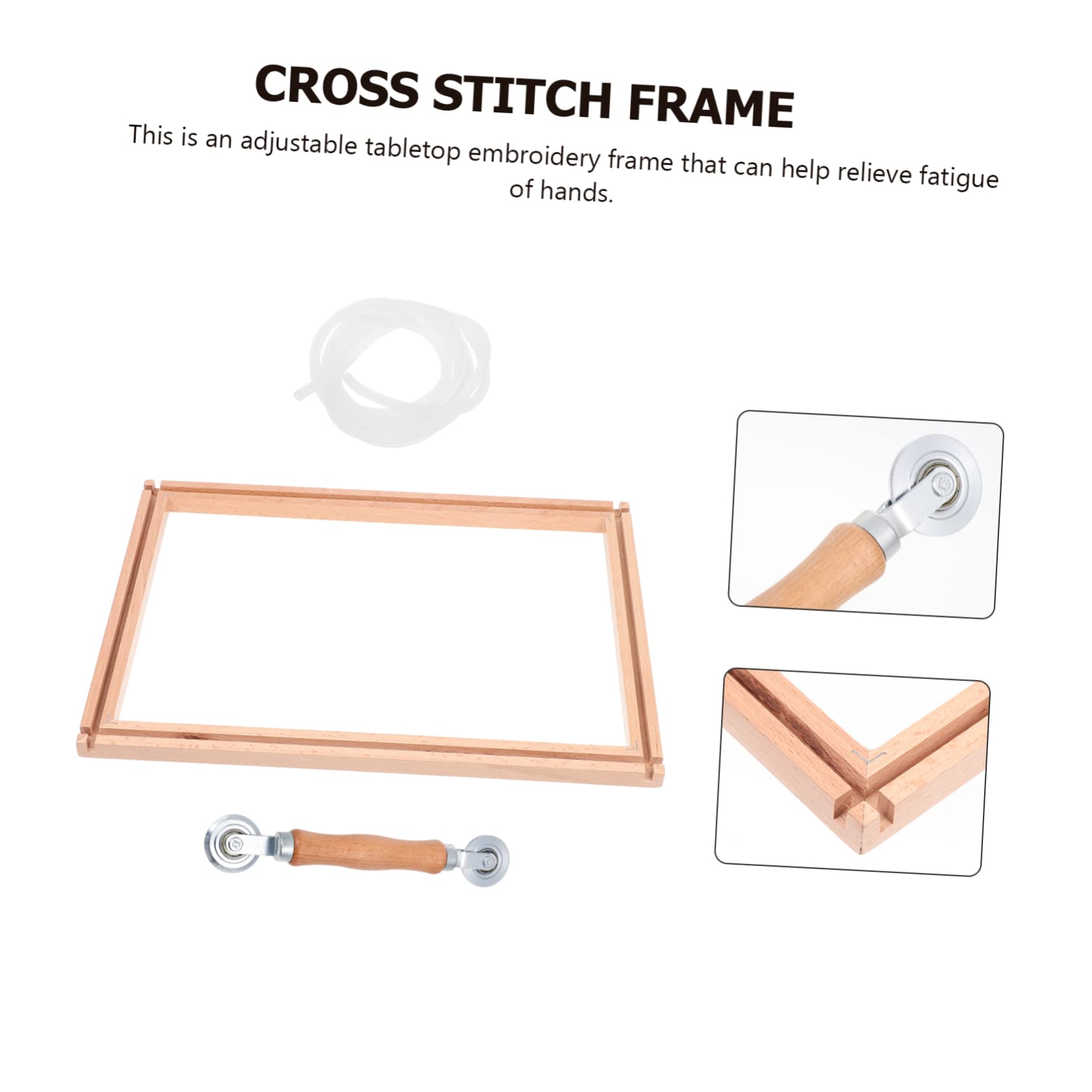 Telaio Da Ricamo E Supporto In Legno Di Faggio – Tavolo Regolabile Per Punto Croce E Arazzo, 35x48 Cm, Girevole 360°