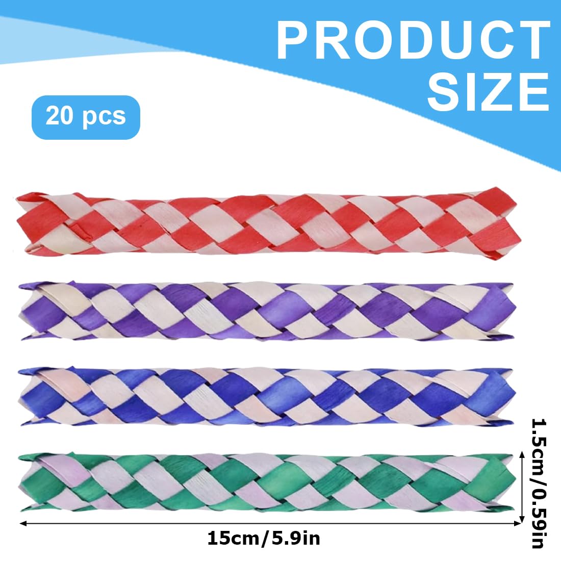 Pezzi Chinese Finger Traps Colori Assortiti per Feste di Compleanno