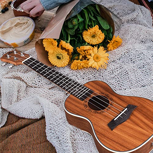 Winzz Ukulélé Adulte Concert, Ukulele Enfant 23 Pouces, Set Ukulele Débutant Avec Support et Capodastre (Acajou, Mat) - Les Beatles, Paul McCartney, John Lennon, RIngo Starr, George Harrison Winzz Ukulélé Adulte Concert, Ukulele Enfant 23 Pouces, Set Ukulele Débutant Avec Support et Capodastre (Acajou, Mat) – Image 7