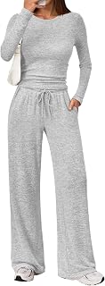 Womens 2 Piece Matching Lounge Sets 2025 Fall Fashion Knit Sweater Airport Travel Vacation Outfits Gym Sweatsuits