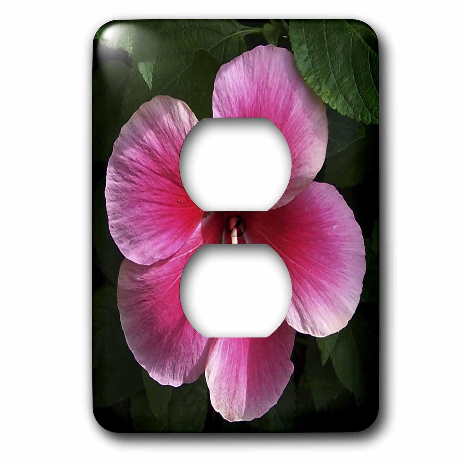 Plaque de prise hibiscus rose 3dRose lsp_19107_6 pour double prise murale