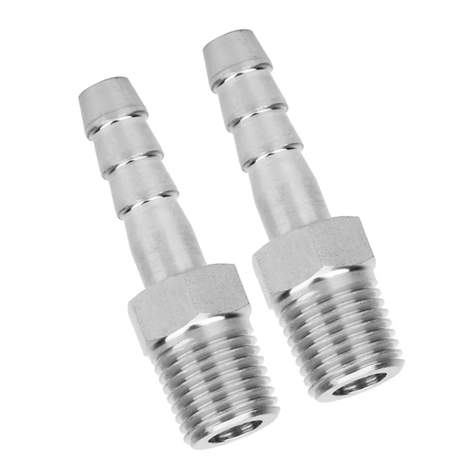 Cocoarm Conector Macho BSPT de Acero Inoxidable Conector de Acoplamiento Rápido con Junta de Púas para Equipos Neumáticos Material 304 de 1/4 pulg. Resistencia a Altas Temperaturas (BSPT1/4-8mm)