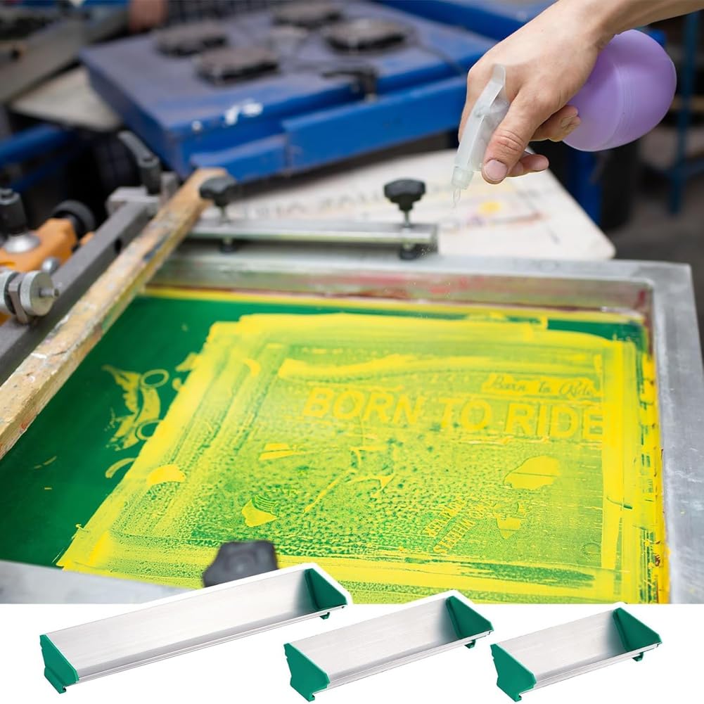 Bloepum 3Pcs 8In 10In 16In Dual Edge Aluminum Emulsion Scoop Coater for Silk Screen Printing Coating Tool, 3 Sizes