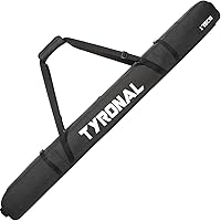 TYRONAL Padded Ski Bag for Air Travel - Water-Resistant, Durable Protection for 175-190cm Skis & Poles