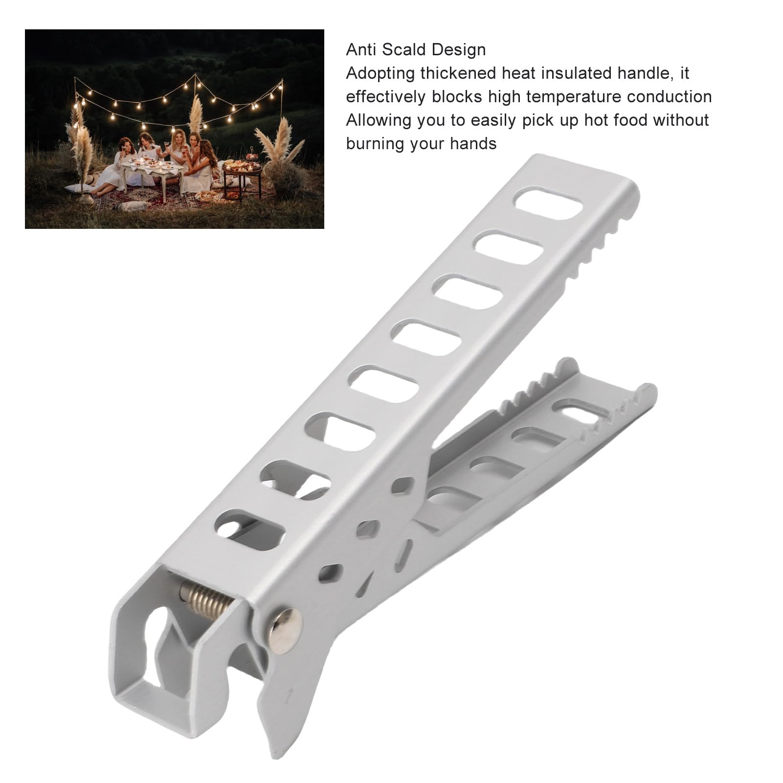 Depisuta Hot Plate Gripper, Aluminum Alloy Bowl Holder Clip Anti Scald Bowl Clip Multi Function Hot Pot Tong Portable Hot Bowl Holder, Plate Gripper Clip for Kitchen Restaurant Camping