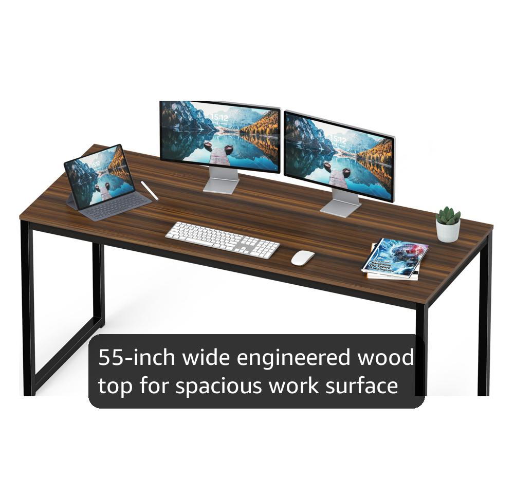 Amazon.com: SHW Mission 55-Inch Home Office Computer Desk, Walnut