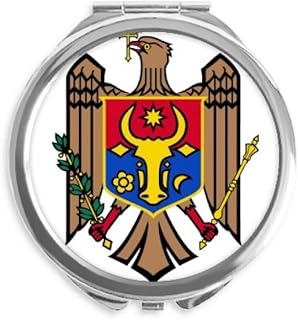 Moldova Europe National Emblem Hand Compact Mirror Round Portable Pocket Glass
