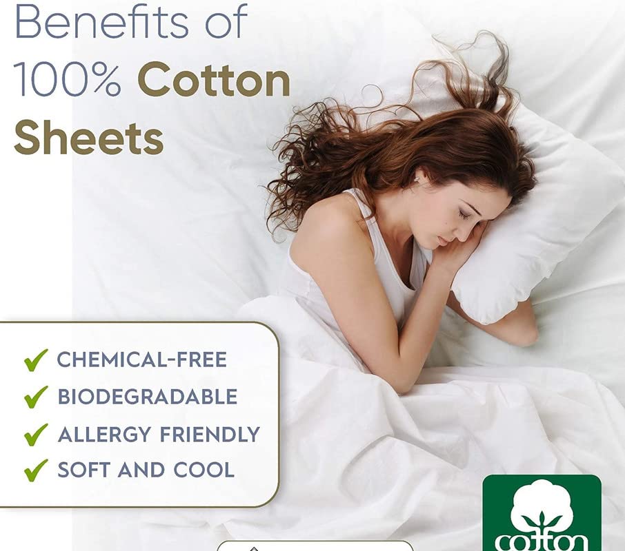 Image of Bed Sheet Single Size Cotton BedSheet with Pillow Cover - Solid Lavendar 600 Thread Count